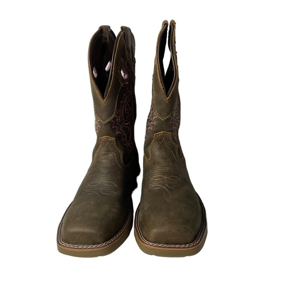 Double H Work Western Women’s phantom rider Boots Brown Leather Size 6 M - Picture 12 of 14